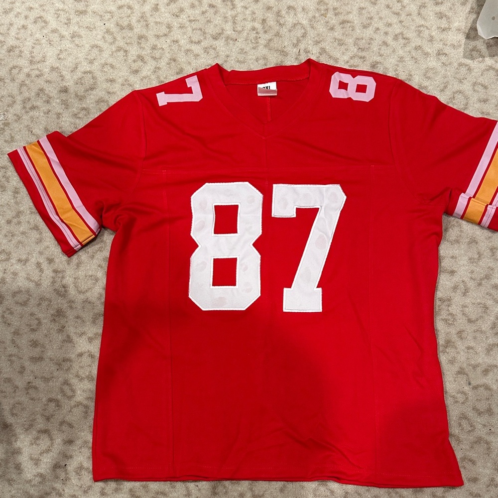 Red Football Jersey with Number 87